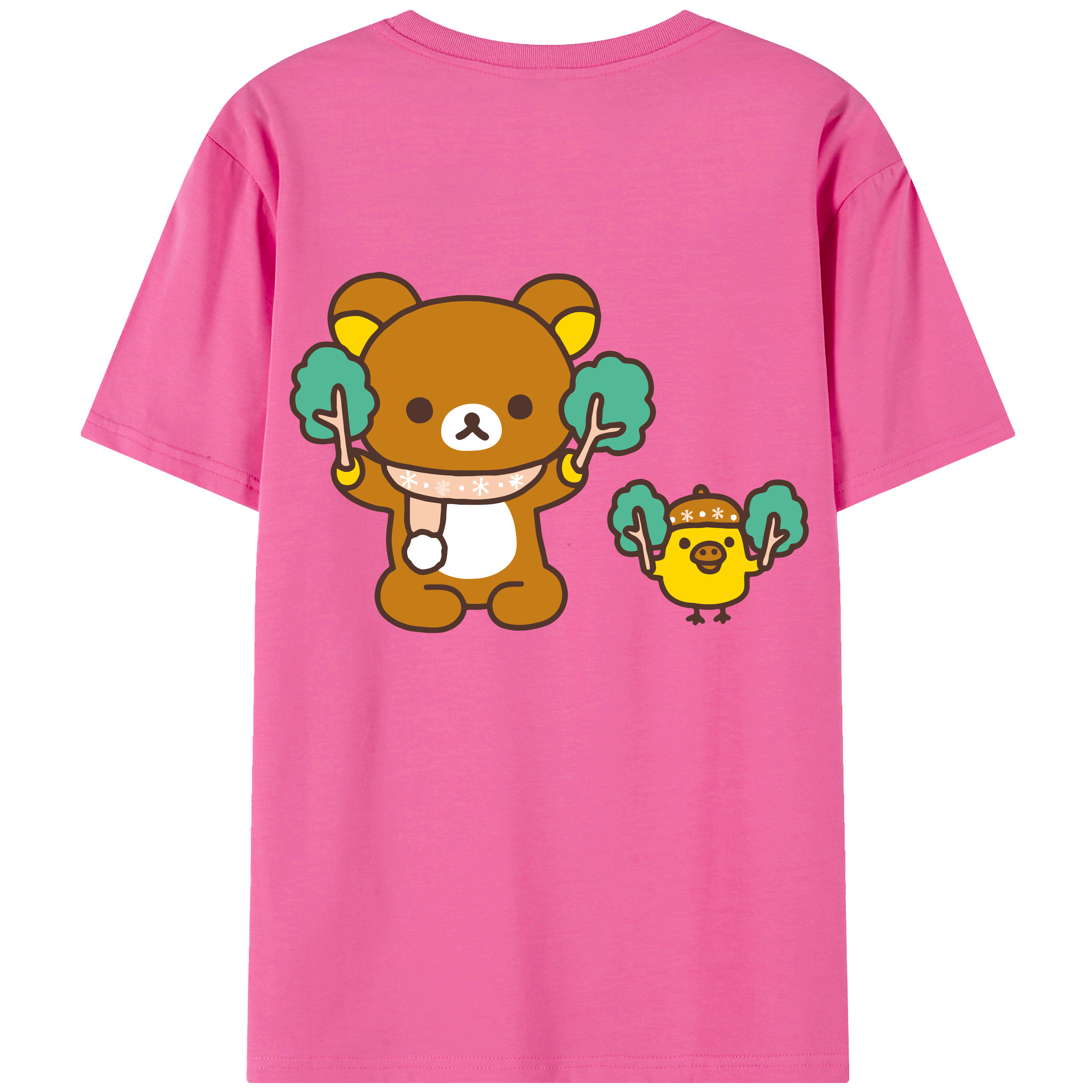 （画像用） リラックマ リラックマ キイロイトリ Rilakkuma Korilakkuma Kiiroitori レディース半袖Tシャツ(バックプリント)